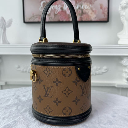 【#044】Pre-owned Louis Vuitton Cannes Monogram Canvas Black Calfskin Leather Vanity BagHZ2603060&&。2