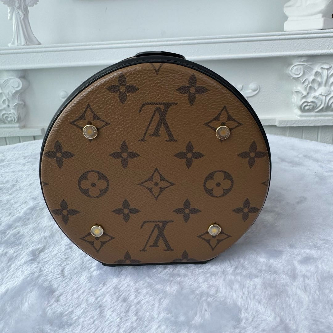 【#044】Pre-owned Louis Vuitton Cannes Monogram Canvas Black Calfskin Leather Vanity BagHZ2603060&&。2
