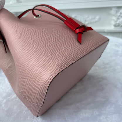 【#041】Pre-owned Louis Vuitton Noé BB Pink Epi Leather Bucket Bag with Red AccentsHZ2603060&&