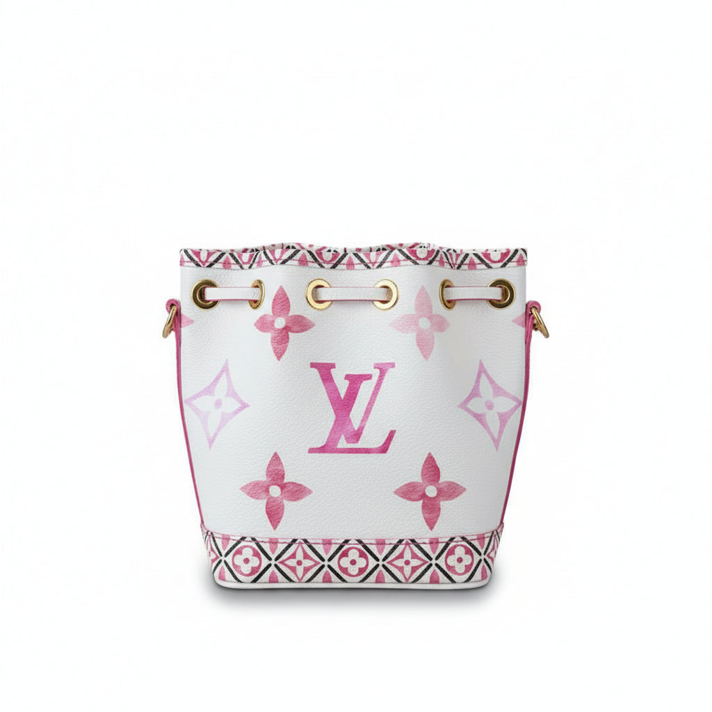 【#043】Pre-owned Louis Vuitton Noé BB White Monogram Watercolor Pink Bucket BagHZ2603060&&
