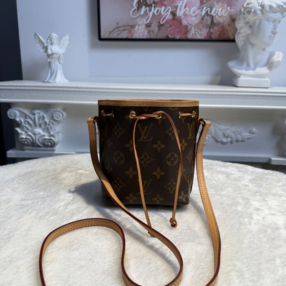 【#059】Pre-owned Louis Vuitton Nano Noé Monogram Canvas Bucket BagHZ2601310&&