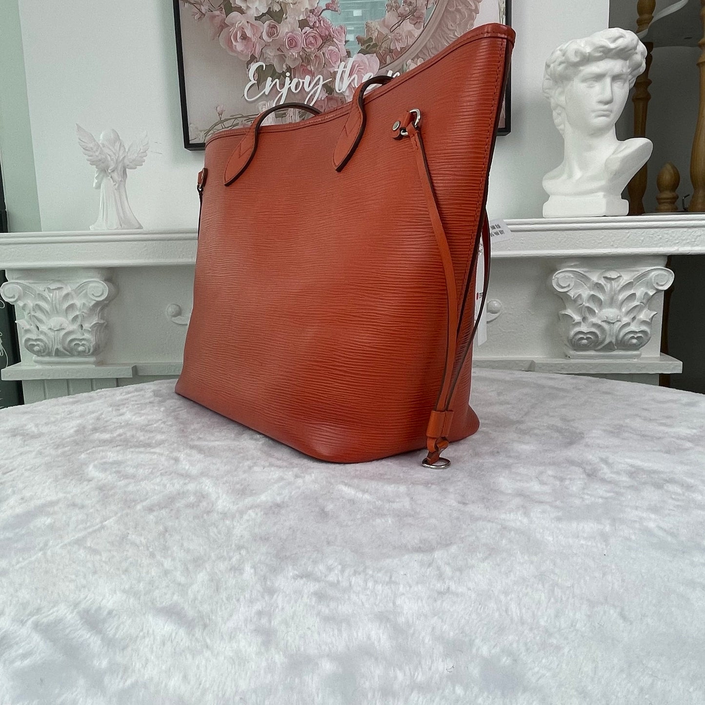【#038】Pre-owned Louis Vuitton Neverfull MM Orange Epi Leather Tote Bag with PouchHZ2603060&&