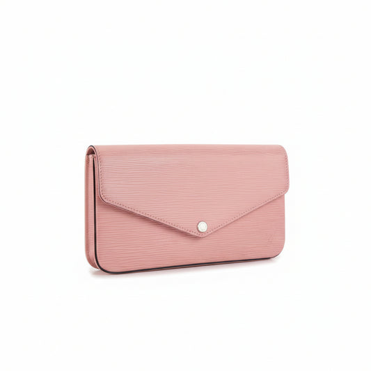 【#056】Pre-owned Louis Vuitton Sarah Wallet On Chain Rose Ballerine Epi Leather Crossbody BagHZ2602060&&