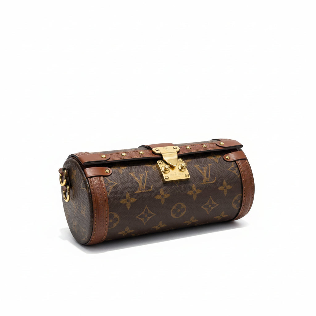 【#058】Pre-owned Louis Vuitton Papillon Trunk Monogram Canvas Cylindrical Crossbody BagHZ2601310&&