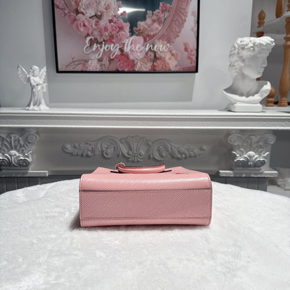 【#069】Pre-owned Louis Vuitton Petit Sac Plat Rose Ballerine Epi Leather Mini Tote Bag
