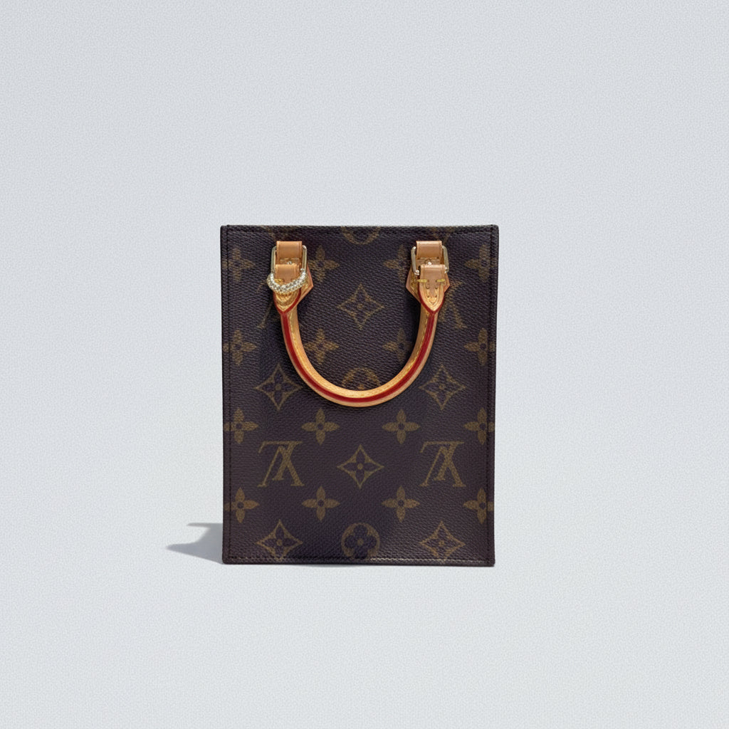 【#066】Pre-owned Louis Vuitton Petit Sac Plat Monogram Canvas Mini Tote Bag