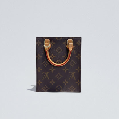 【#066】Pre-owned Louis Vuitton Petit Sac Plat Monogram Canvas Mini Tote Bag
