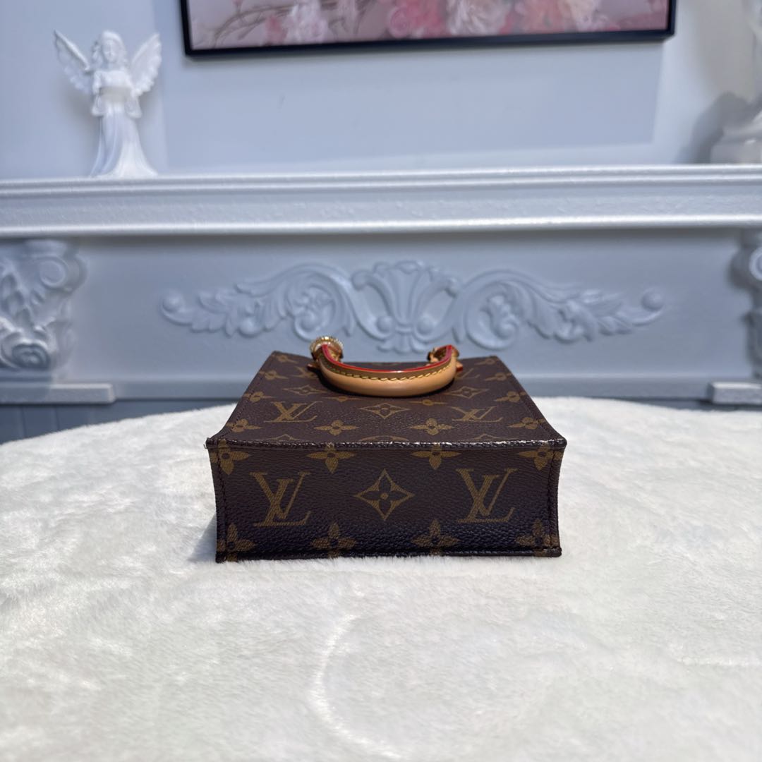 【#066】Pre-owned Louis Vuitton Petit Sac Plat Monogram Canvas Mini Tote Bag