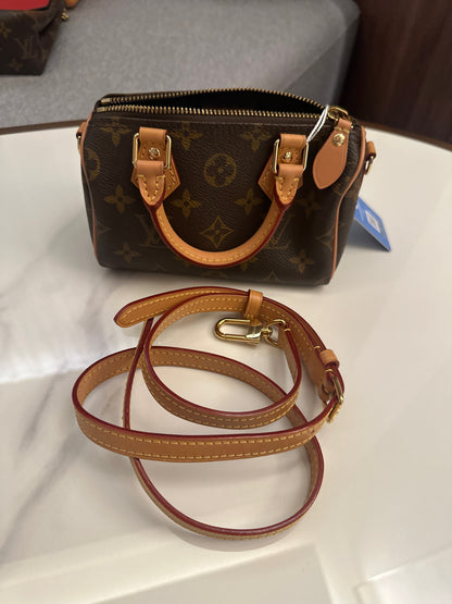 【#090】Pre-owned Louis Vuitton Nano Speedy Monogram Canvas BagHZ2509290&&
