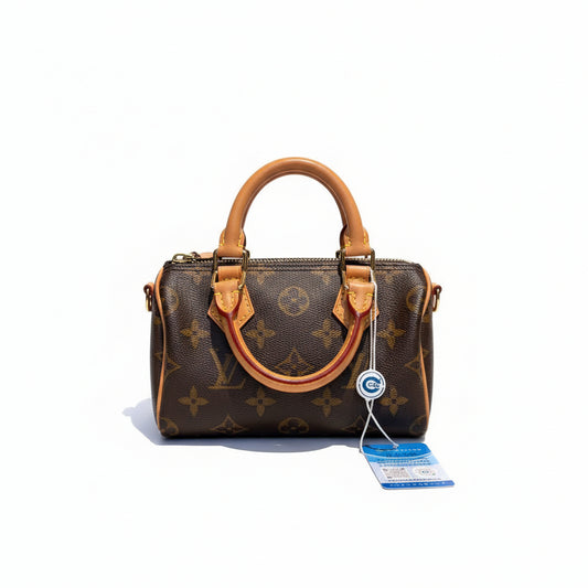 【#090】Pre-owned Louis Vuitton Nano Speedy Monogram Canvas BagHZ2509290&&