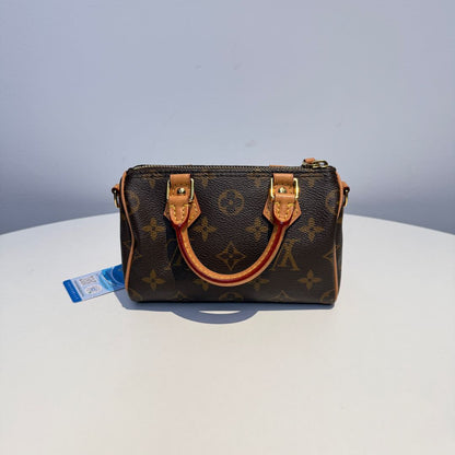 【#090】Pre-owned Louis Vuitton Nano Speedy Monogram Canvas BagHZ2509290&&