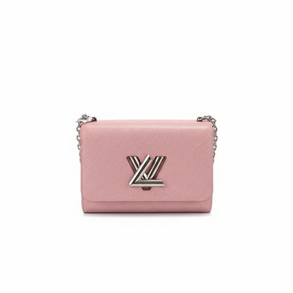 【#067】Pre-owned Louis Vuitton Twist MM Rose Ballerine Epi Leather Chain Crossbody Bag