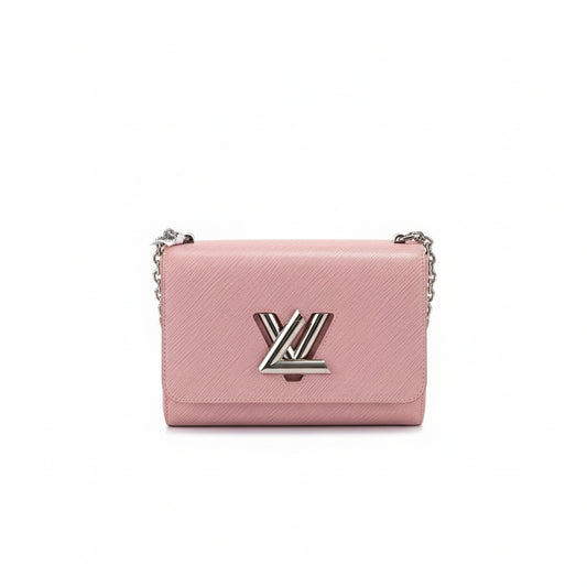 【#067】Pre-owned Louis Vuitton Twist MM Rose Ballerine Epi Leather Chain Crossbody Bag