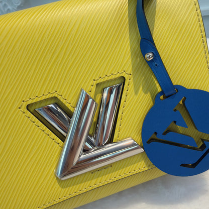 【#054】Pre-owned Louis Vuitton Twist Mini Yellow Epi Leather Crossbody Bag with Blue AccentsHZ2602090&&