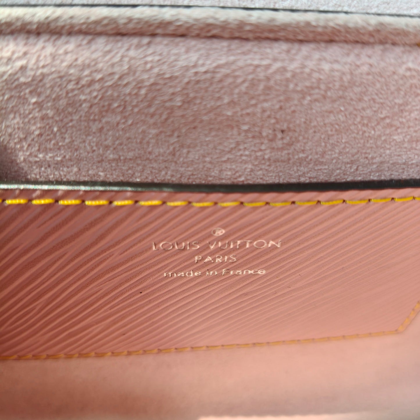【#293】Pre-owned Louis Vuitton Twist Mini Box Bag Epi Leather in Rose Pink with Yellow-White Braided Trim & Silver-Tone Hardware