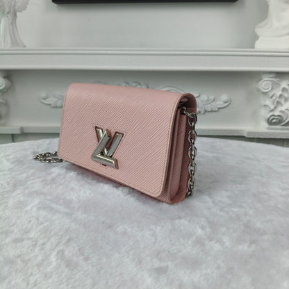 【#039】Pre-owned Louis Vuitton Twist Wallet On Chain Pink Epi Leather Crossbody BagHZ2603060&&