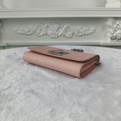 【#039】Pre-owned Louis Vuitton Twist Wallet On Chain Pink Epi Leather Crossbody BagHZ2603060&&