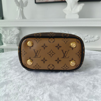 【#048】Pre-owned Louis Vuitton Vanity PM Reverse Monogram Canvas Black Calfskin Leather Vanity BagHZ260304