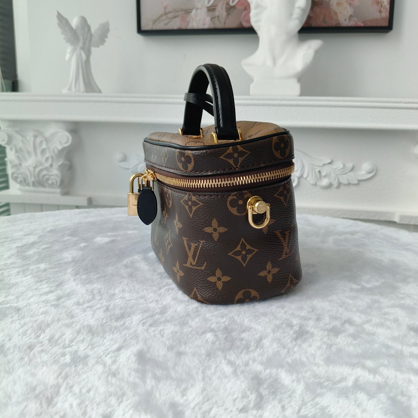 【#048】Pre-owned Louis Vuitton Vanity PM Reverse Monogram Canvas Black Calfskin Leather Vanity BagHZ260304