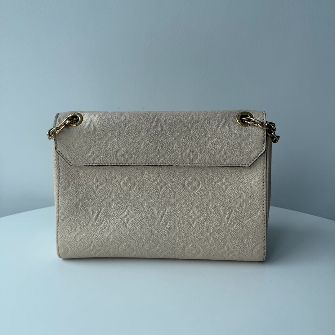 【#076】Pre-owned Louis Vuitton Vavin PM Monogram Empreinte Creme Leather Chain BagHZ2511010&&