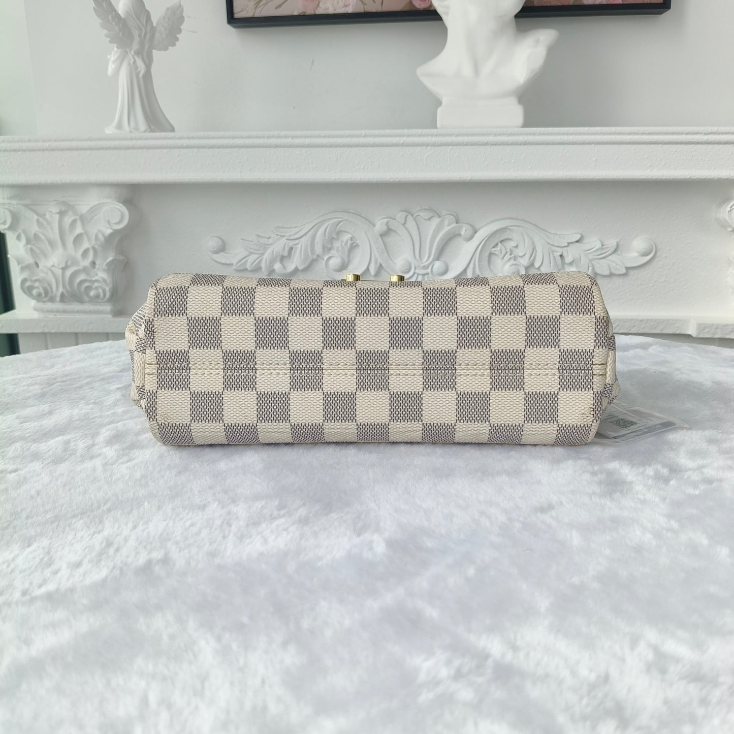 【#049】Pre-owned Louis Vuitton Croisette Damier Azur Canvas Natural Calfskin Leather Top Handle BagHZ2603040&&