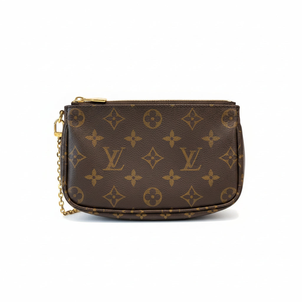【#051】Pre-owned Louis Vuitton Multi Pochette Accessoires Monogram Canvas Khaki Green Strap Crossbody BagHZ2603020&&