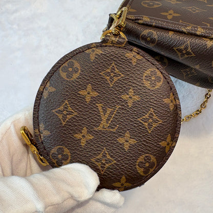 【#051】Pre-owned Louis Vuitton Multi Pochette Accessoires Monogram Canvas Khaki Green Strap Crossbody BagHZ2603020&&