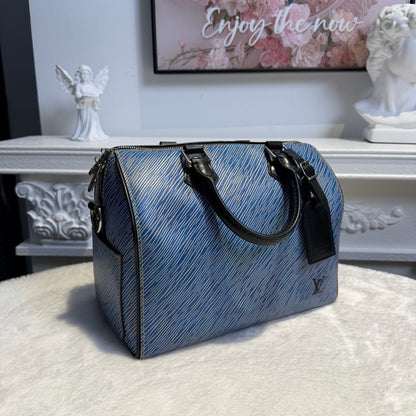 【#061】Pre-owned Louis Vuitton Speedy 30 Blue Epi Leather Denim Effect Top Handle BagHZ2601310&&