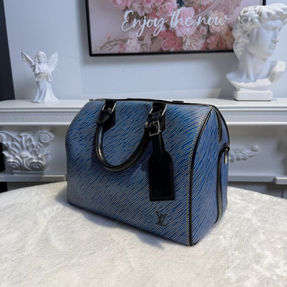 【#061】Pre-owned Louis Vuitton Speedy 30 Blue Epi Leather Denim Effect Top Handle BagHZ2601310&&