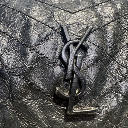 【#121】Pre-owned YSL Nikki Medium Black Oil Wax Leather Shoulder Bag HZ250728019