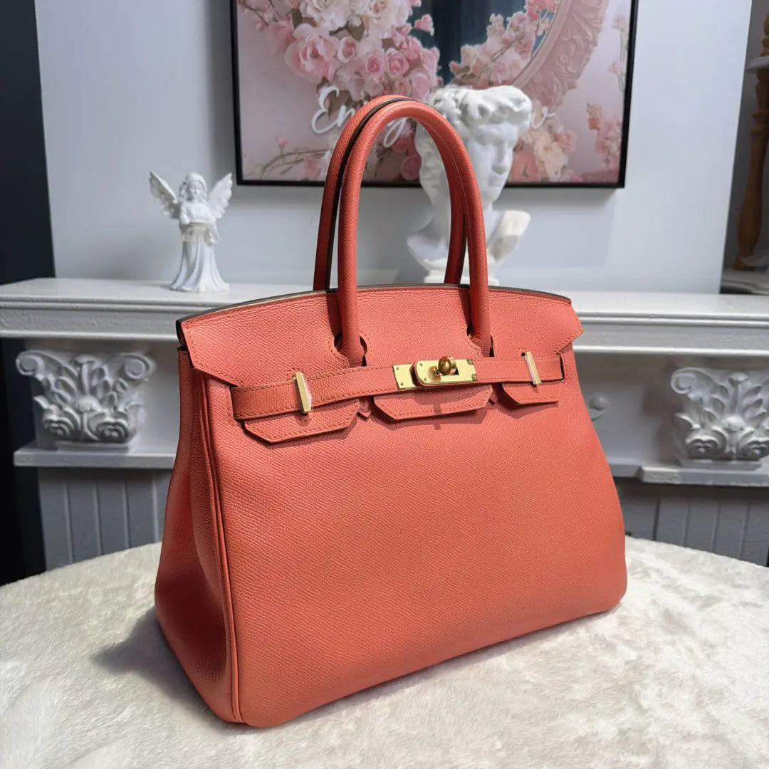 【#015】Pre-owned Hermès Birkin 30 Crevette Epsom Leather R stamp Handbag HZ260209014