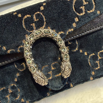【#177】Pre-owned Gucci Dionysus Small Deep Blue Velvet Cross body bag HZ2602280&&