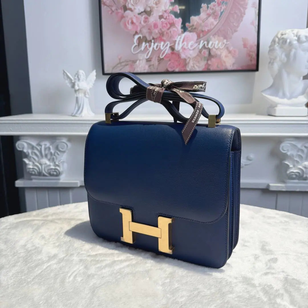 【#011】Pre-owned Hermès Constance 24 Deep Blue Epsom Leather X Stamp Handbag HZ260110016