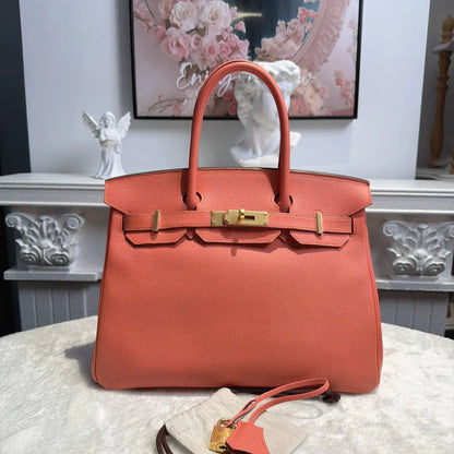 【#015】Pre-owned Hermès Birkin 30 Crevette Epsom Leather R stamp Handbag HZ260209014