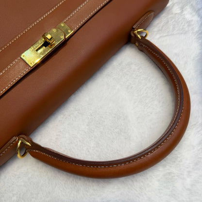 【#012】Pre-owned Hermès Kelly 35 GoldBrown(37) Epsom Leather Q Stamp Handbag HZ260120013