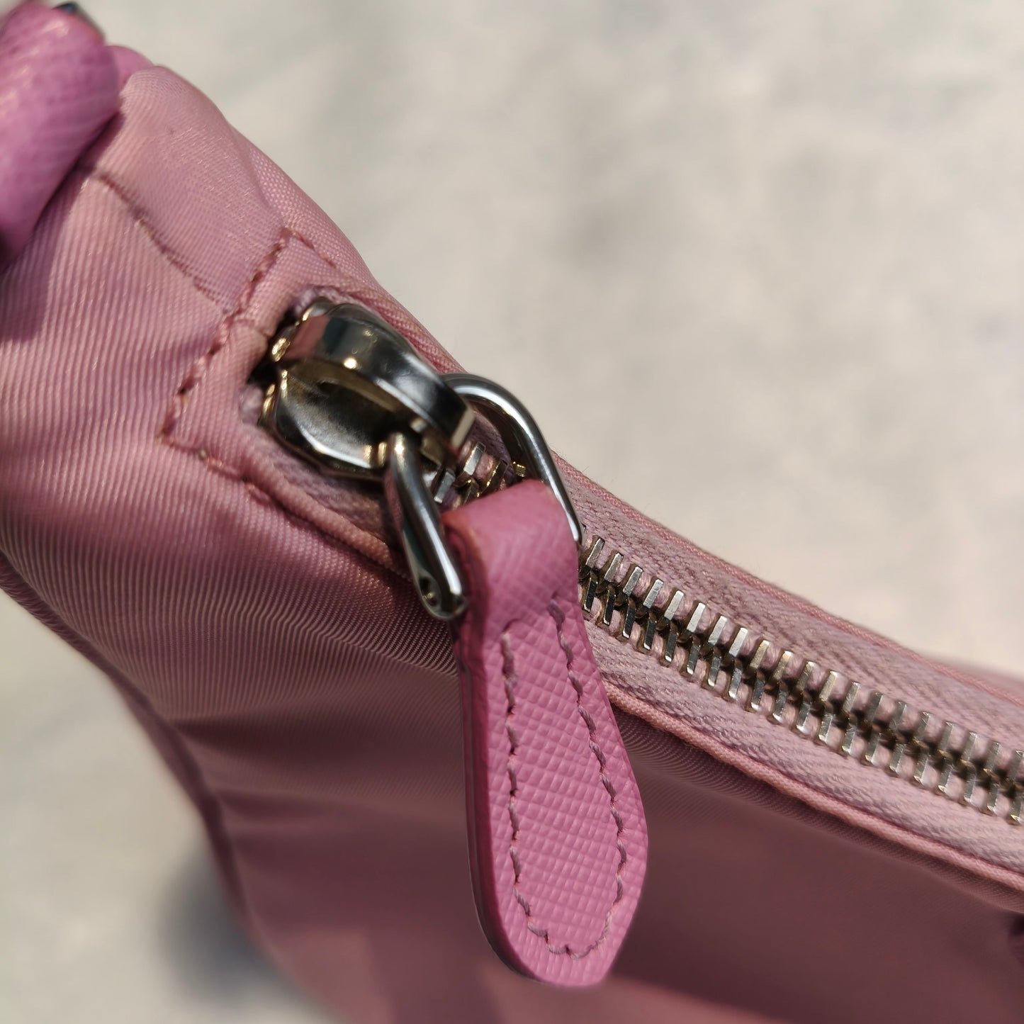 【#167】Pre-owned PRADA  Three-in-One Mini Pink Logo Print Nylon Hobo HZ260119&&