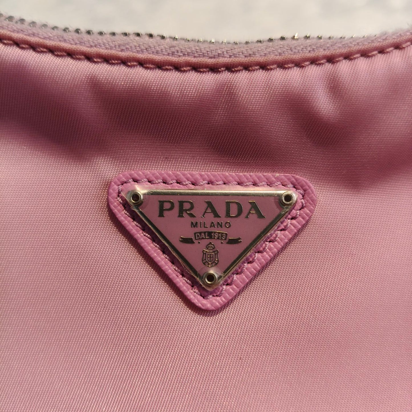 【#167】Pre-owned PRADA  Three-in-One Mini Pink Logo Print Nylon Hobo HZ260119&&