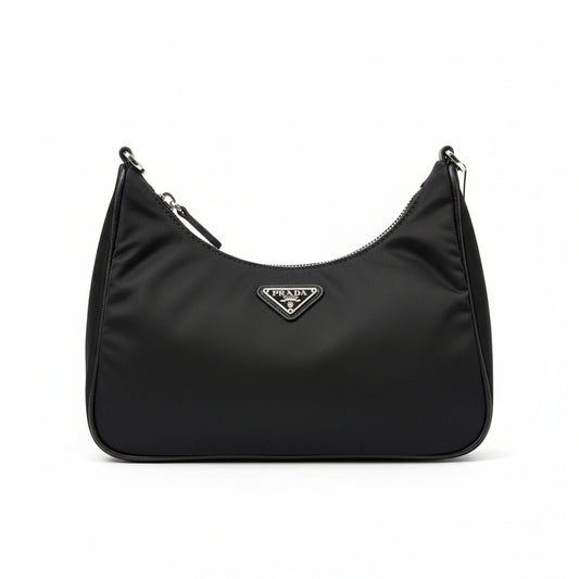 【#163】Pre-owned PRADA Re-Edition Mini Black Nylon and Calfskin Crossbody Bag HZ260304&&