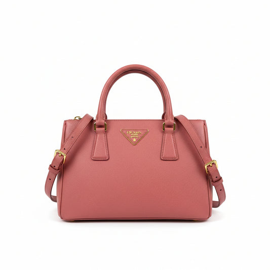 【#161】Pre-owned PRADA Galleria Small Pink Saffiano Leather Handbag HZ260306&&