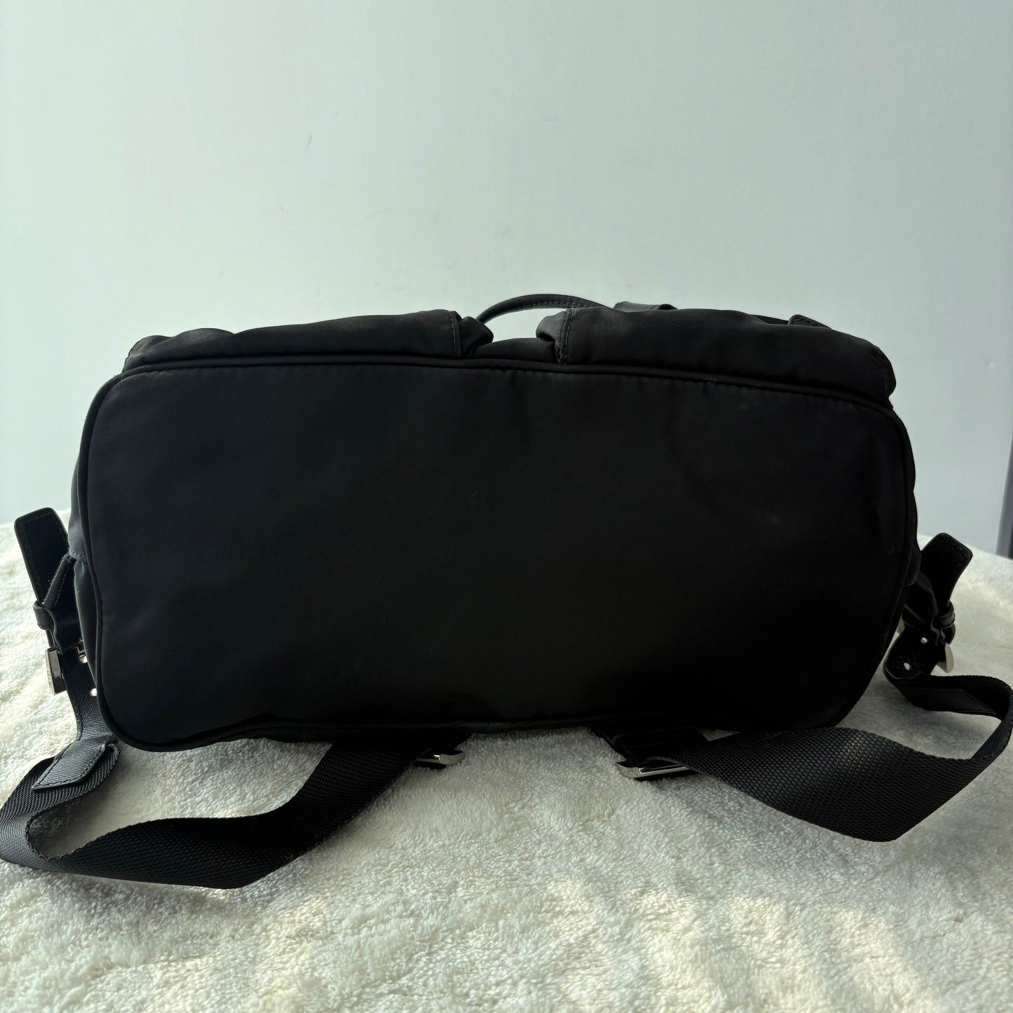 【#170】Pre-owned PRADA Vela Small Black Nylon Backpack HZ251203&&