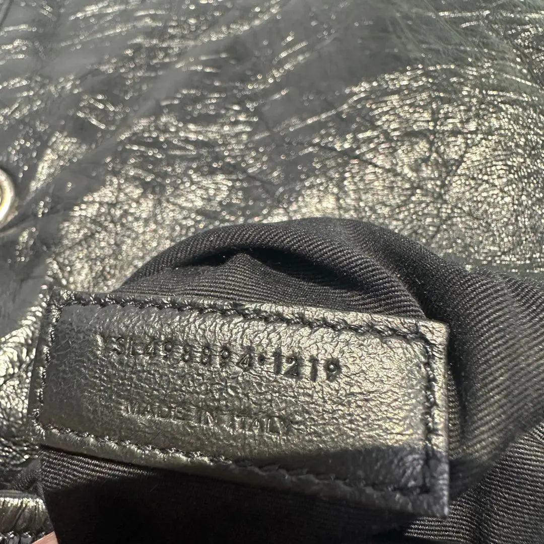 【#121】Pre-owned YSL Nikki Medium Black Oil Wax Leather Shoulder Bag HZ250728019