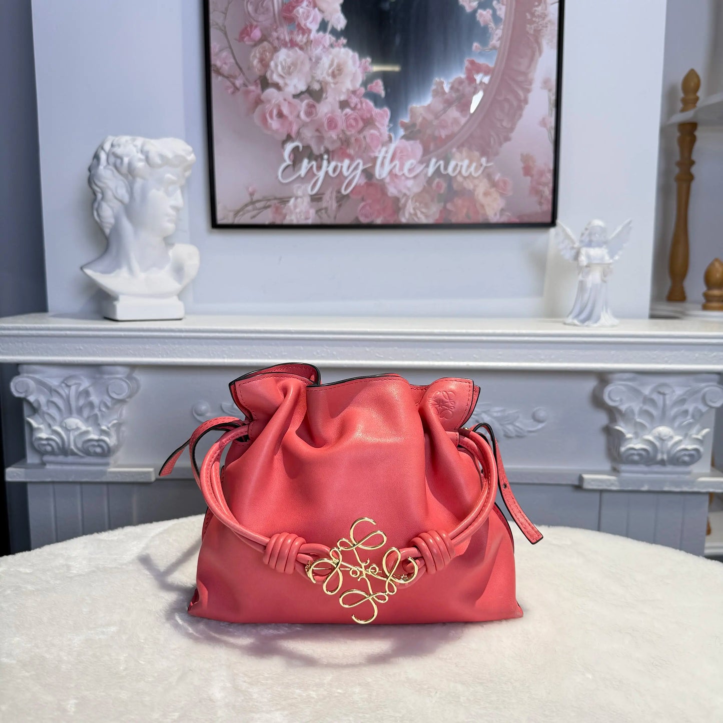 【#105】Pre-owned Loewe Flamenco Small Pink Calfskin Handbag HZ251225020