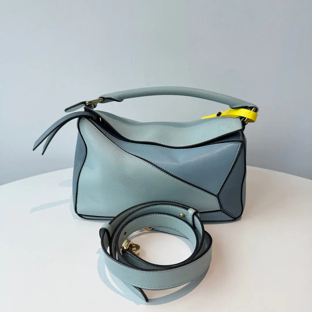 【#102】Pre-owned Loewe Puzzle Large Blue Calfskin Shoulder bag HZ2511010&&