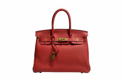 【#013】Pre-owned Hermès Birkin 30 Red(2R) Togo Leather R stamp Handbag HZ260202014