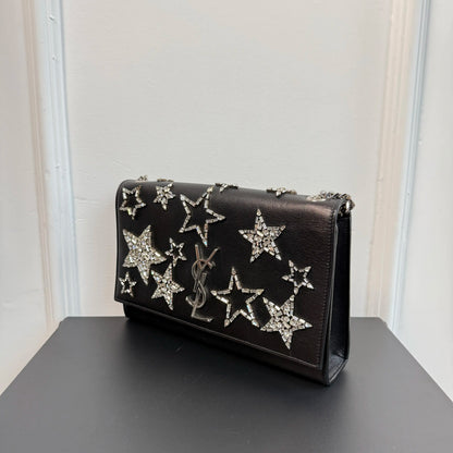 【#127】Pre-owned YSL Kate Small Black and Crystal Shoulder Bag HZ2510180&&