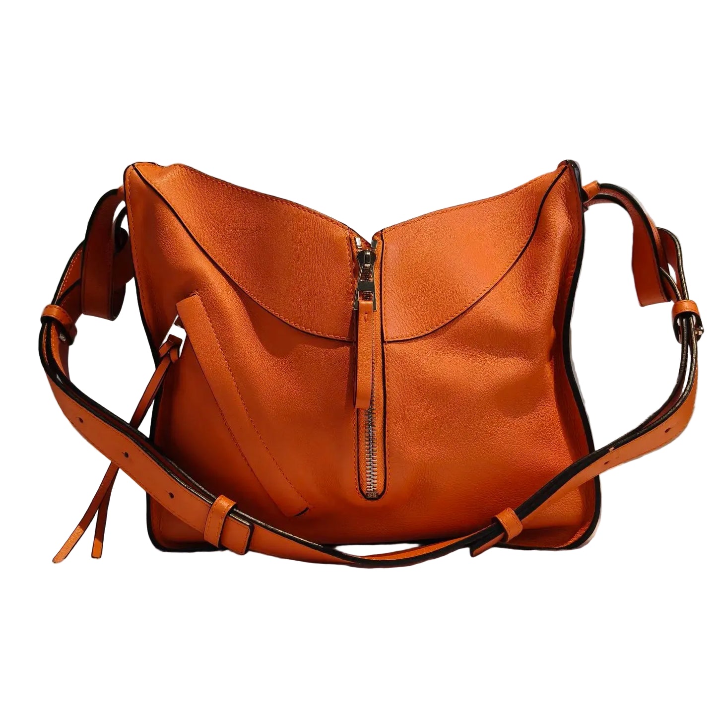 【#110】Pre-owned Loewe Anton Small Orange Calfskin Crossbody Bag HZ260119016