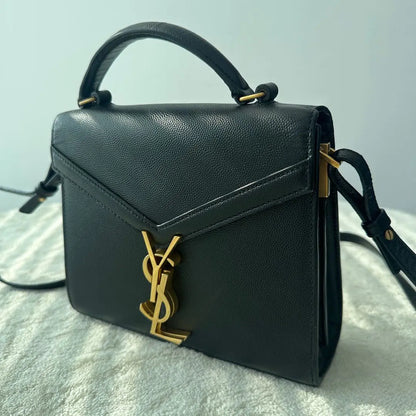 【#119】Pre-owned YSL Cassandra Mini Black Caviar Handbag HZ2512040&&
