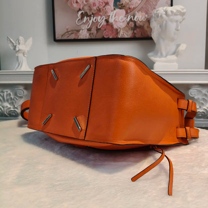 【#110】Pre-owned Loewe Anton Small Orange Calfskin Crossbody Bag HZ260119016