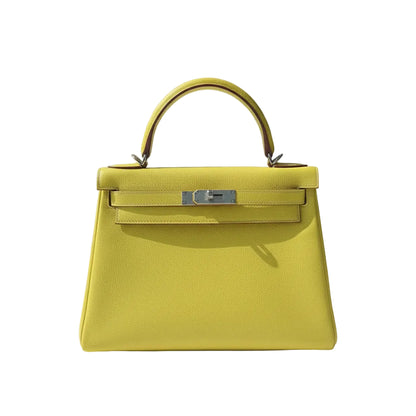 【#017】Pre-owned Hermès Kelly 28 Lime Epsom Leather Handbag HZ260211011