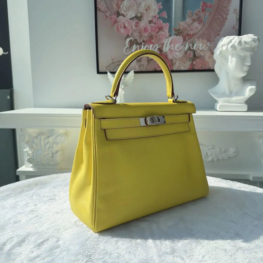 【#017】Pre-owned Hermès Kelly 28 Lime Epsom Leather Handbag HZ260211011